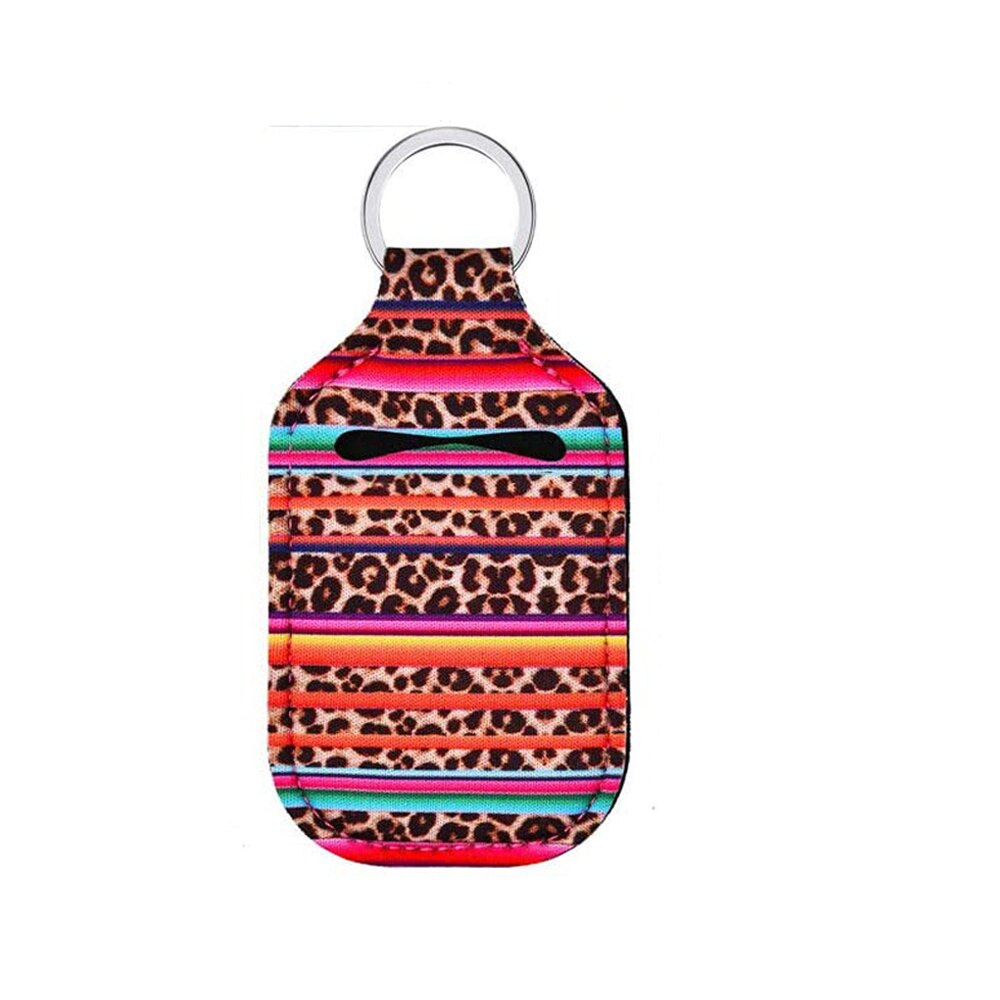 1pc neopren desinficerende flaskeholdere poser med nøkkelring nøkkelringer håndsåpe flaskeholder deksel gjenbrukbart til 30ml flasker: Xs05