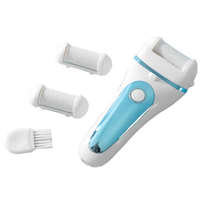 Lime de pied rechargeable électrique de calus de pied avec 3 têtes de meulage et outils imperméables de soin de pied: Bleu