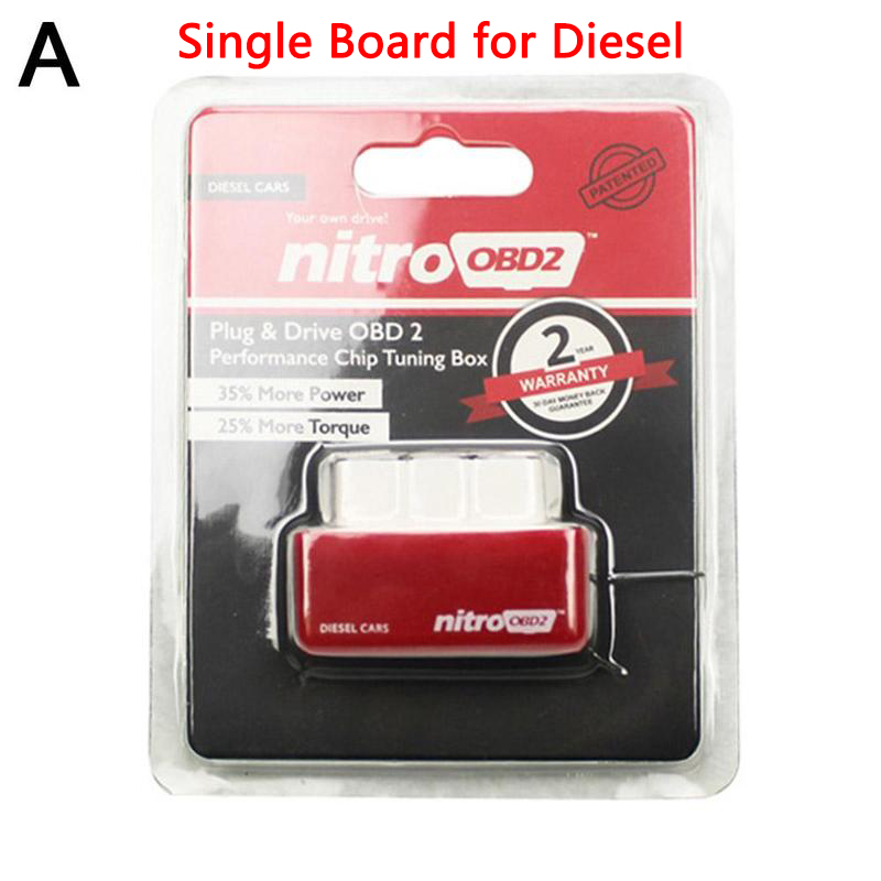 Boîte de réglage de la puce Eco OBD2, économie de carburant, carburant, carburant, NitroOBD2, plus de puissance, Nitro, essence, , 15%: Red Single Board