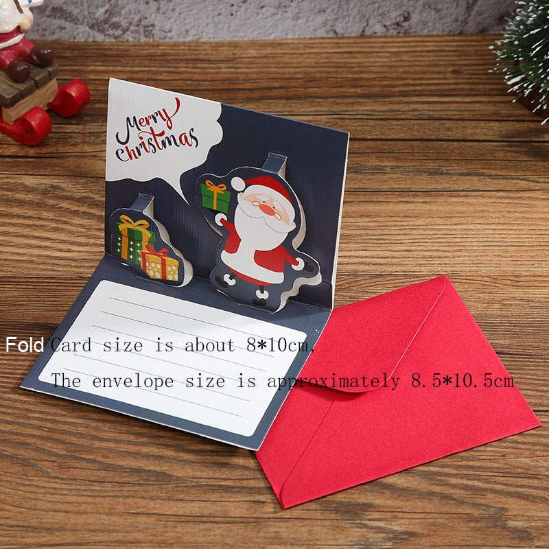 Carte de vœux joyeux nouvel an, 5 pièces, cartes de vœux joyeux noël avec enveloppe, Mini carte postale pour enfants, carte , fête de noël: Gift santa
