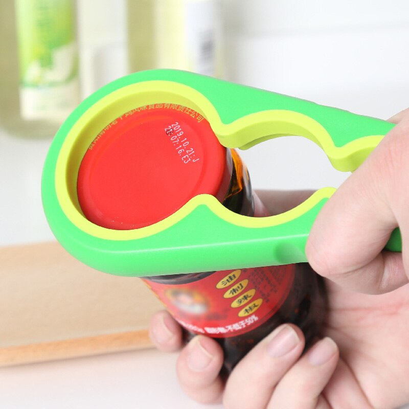 4 in 1 kalebasvormige deksel potopener schroefdop pot blikopener handmatige antislip draaidop flesopener keukengadget