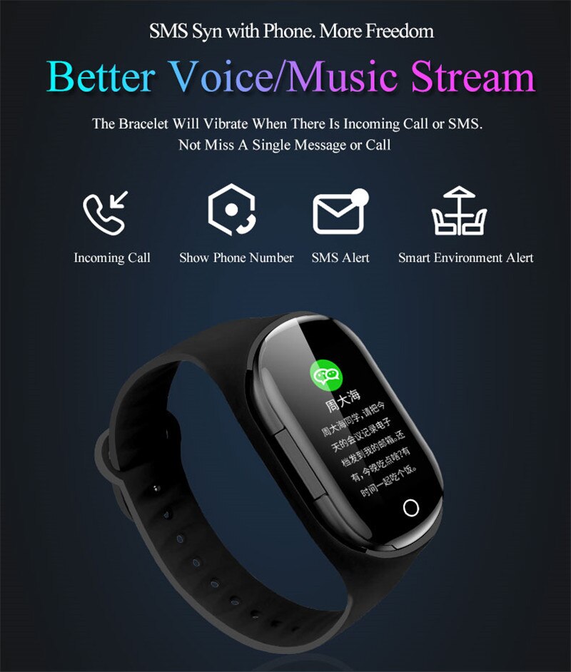 Xiaomi-reloj inteligente 2 en 1 con auriculares, pulsera deportiva con llamadas, auriculares manos libres, rastreador para IOS y Android