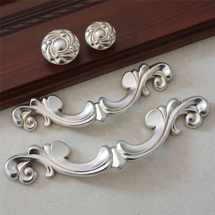 3.75'' 5'' Shabby Chic Dresser Pull Knobs Drawer Knobs Pulls Handles Antique Silver Kitchen Cabinet Hanldes Door Handle Knobs