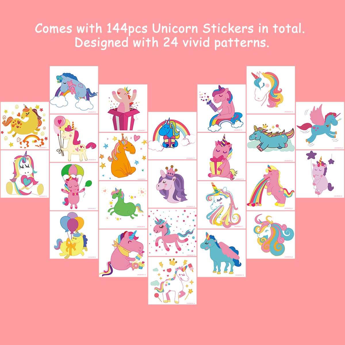 Unomor 144 Pcs Tijdelijke Tattoos Eenhoorn Stickers Feestartikelen Feestartikelen Voor Jongens Meisjes Hallowen Pary Decoratie A20