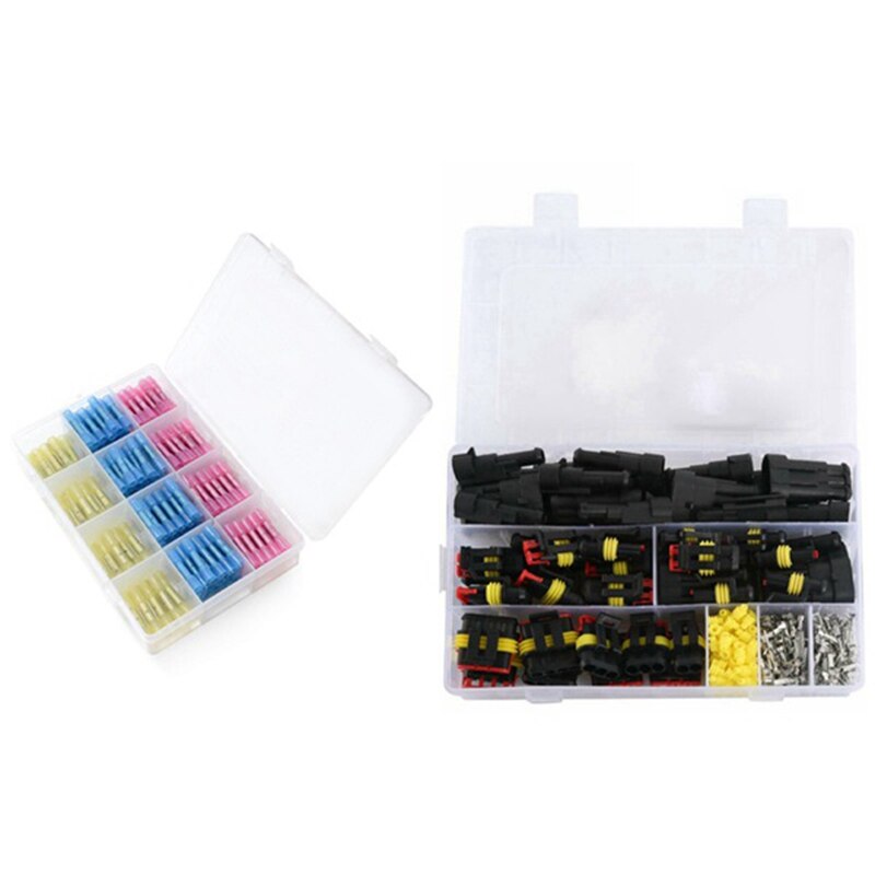 26Sets 1-4 Pin Electrical Wire Connector Plug Set & 150 PCS Wire Connector Kit Wire Connectors Waterproof