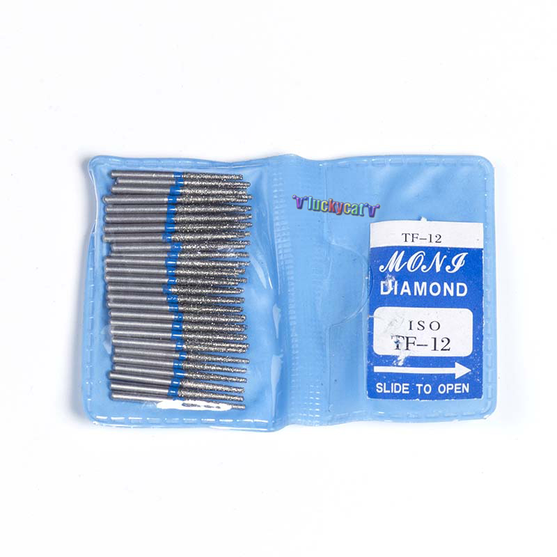Bola redonda de diamante serie TF, 50 unids/bolsa, fresas dentales de diámetro para pieza de mano Dental de alta velocidad: TF 12