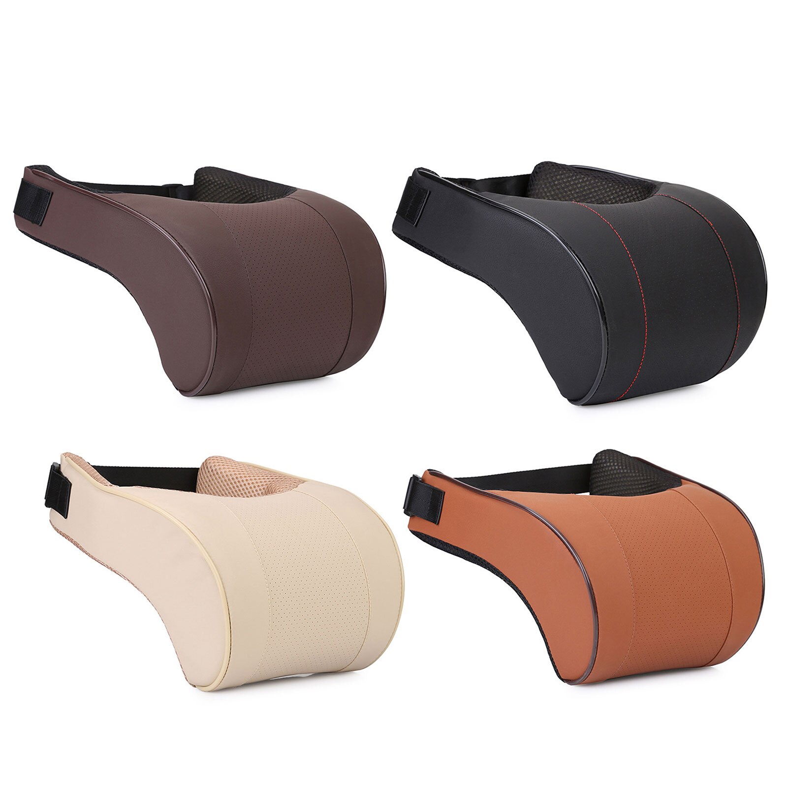 PU Leather Car Pillow Memory Foam Pillow Neck Rest Seat Headrest Cushion Pad Neck Guard Seat Cushion Headrest