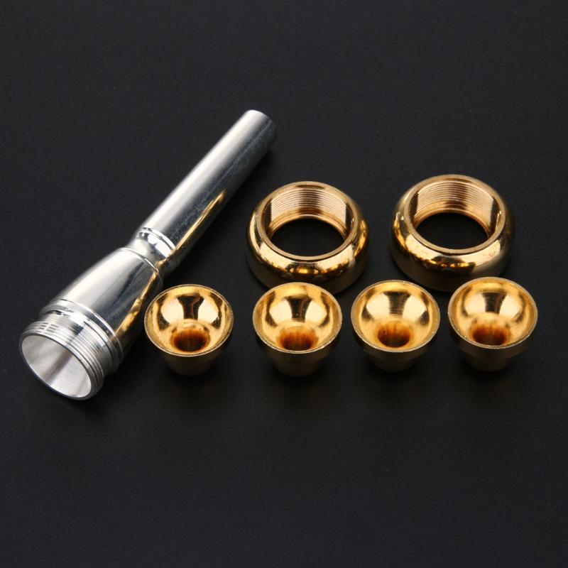 Trumpet Mouthpiece Gold Lacquer Trumpet 8 Sizes Convertible Trumpet Mouthpiece 2B 2C 3B 3C Bach Beginner Musical Trumpet Parts