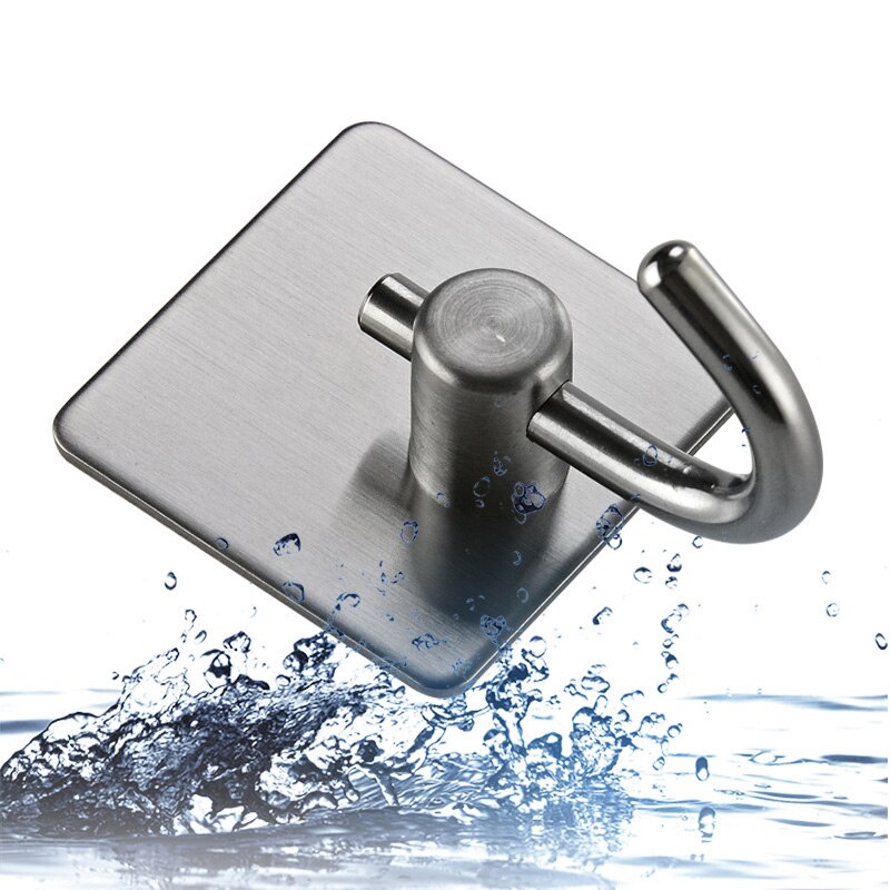 Geen schroef nodig moderne 304 roestvrijstalen zelfklevende badkamer vierkante handdoekhaak jas hoed deurhaak hanger badkameraccessoires
