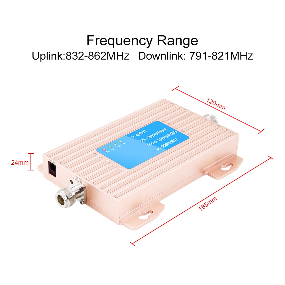 Amplificateur 4G LTE 800 MHZ de répéteur de Signal de téléphone portable de la bande 20 800MHz haut Gain LTE 800 DD pour l'europe 4G