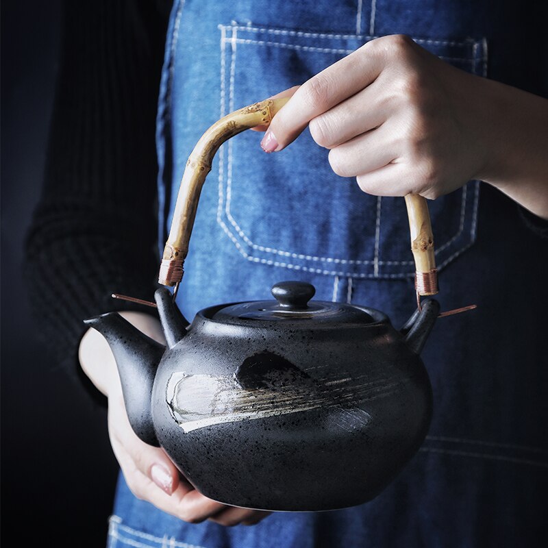 Tetera de cerámica japonesa, juego de té Kungfu, tetera de filtro grande para el hogar, tetera para hotel y restaurante