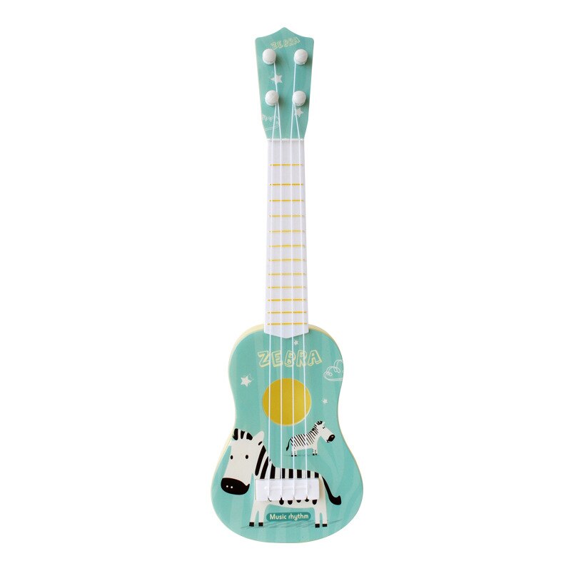 Børn søde dyr musikalsk guitar ukulele instrument børn kid pædagogisk legetøj: Zebra