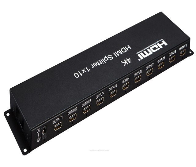 4K 3D HDMI Splitter 1x10 1 In 10 Out HDMI Splitter: Default Title