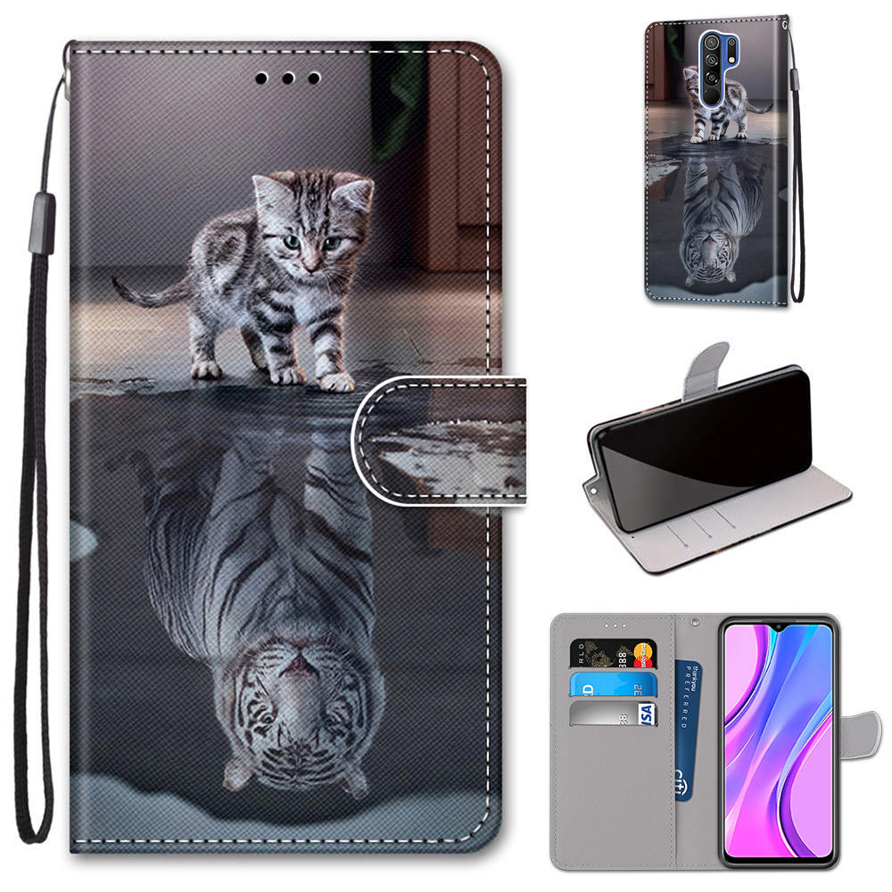 Custodia per Xiaomi Redmi 9 custodia Flip portafoglio in pelle custodia magnetica per Xiaomi Redmi 9 Redmi 9 custodie per libri Cute Anime Cat Fundas Bag: 12