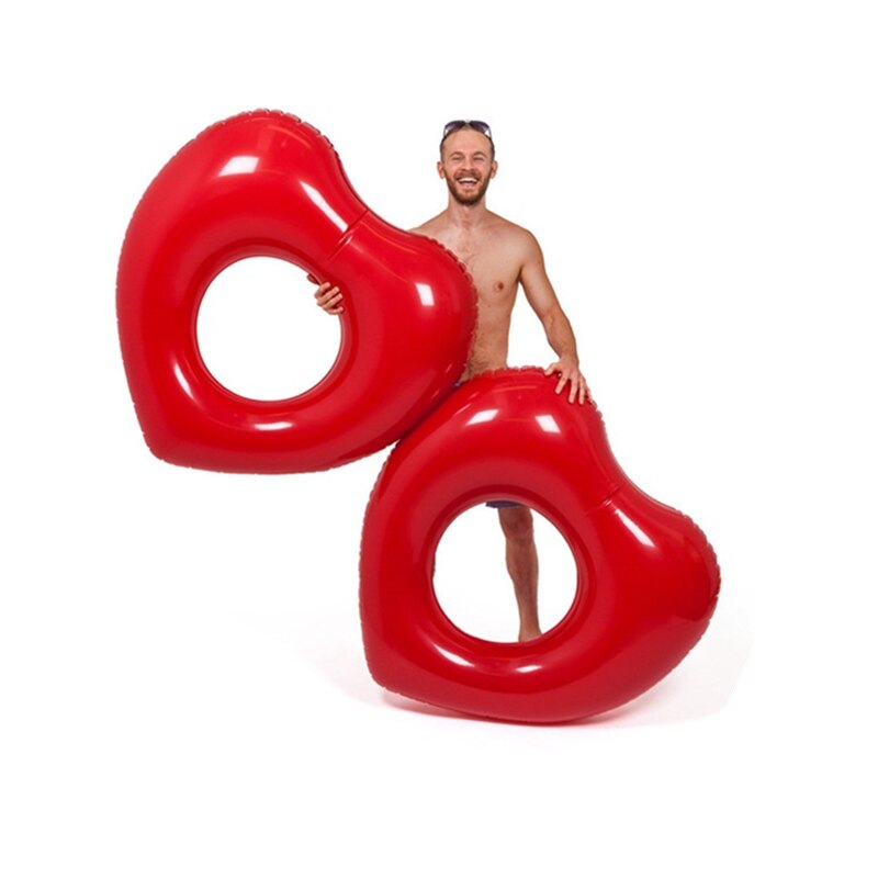 150cm lato nadmuchiwane serce kształt basen kąpielowy pływa tratwa dmuchane materace pływanie zabawa sportowy wodne zabawki plażbyć winnym dla dorosłych