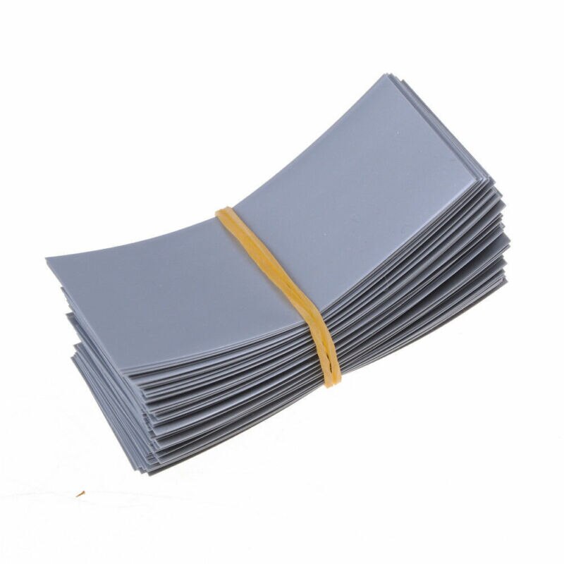 100 stück 18650 batterie verpackung PVC schrumpfen schläuche Vorgeschnittenen Vorgeschnittenen ZP: grau