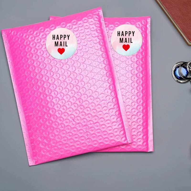 Cute 500pcs 1" Color Happy Mail Stickers Thank You Sticker for Small Business Mailing Supllies Envelope Packaging Sealing Labels