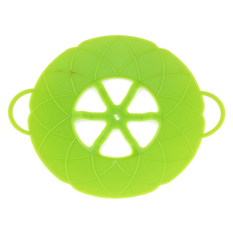 Nueva multifunción herramientas de la cocina utensilios de cocina con forma de flor partes silicona verde hervir derrame tapa tapón horno seguro para olla/Pan cubierta 10"