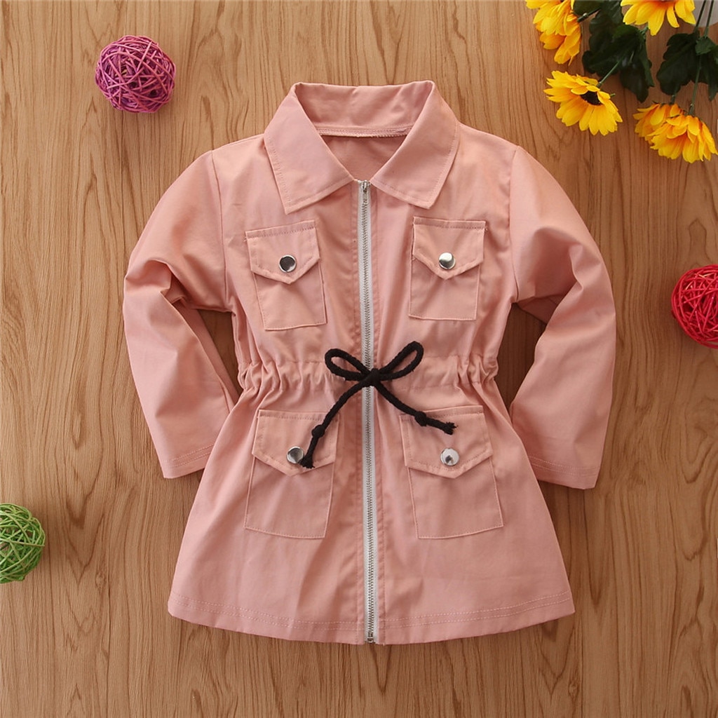Autumn Spring Jacket For Girls Trench Coat Casual Girl Windbreaker Jacket Child Coat Kids Overcoats Children Long Outerwear
