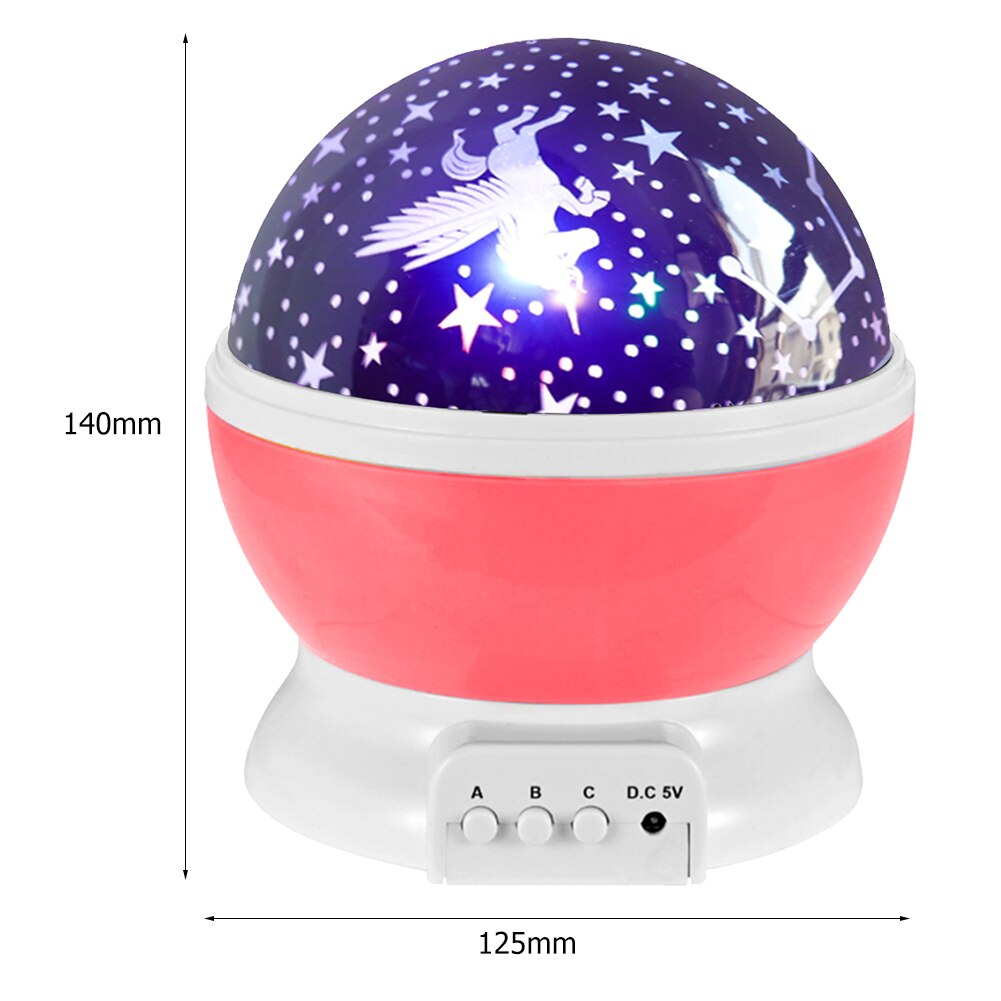 Roterende Projector Starry Night Lamp Sky Star Kinderen Kids Baby Slaap Romantische LED USB Projectie Lichten Xmas