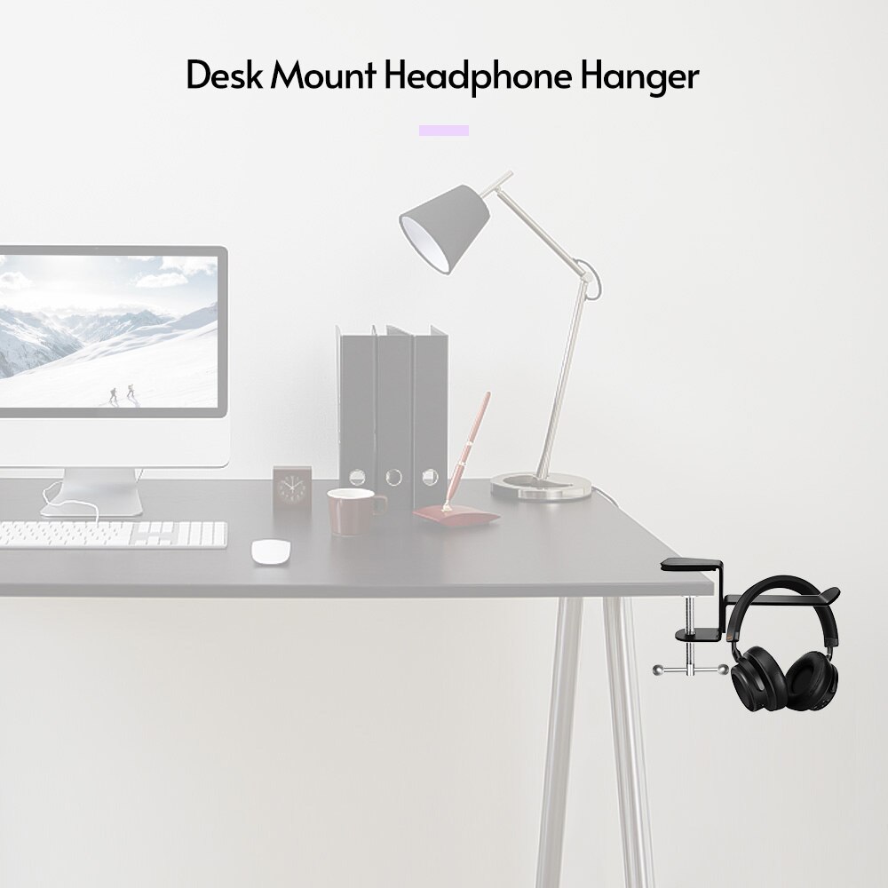 Universal Headphone Hanger Desk Mount Headset Holder Under Desk Headphones Stand Hook Aluminum Alloy