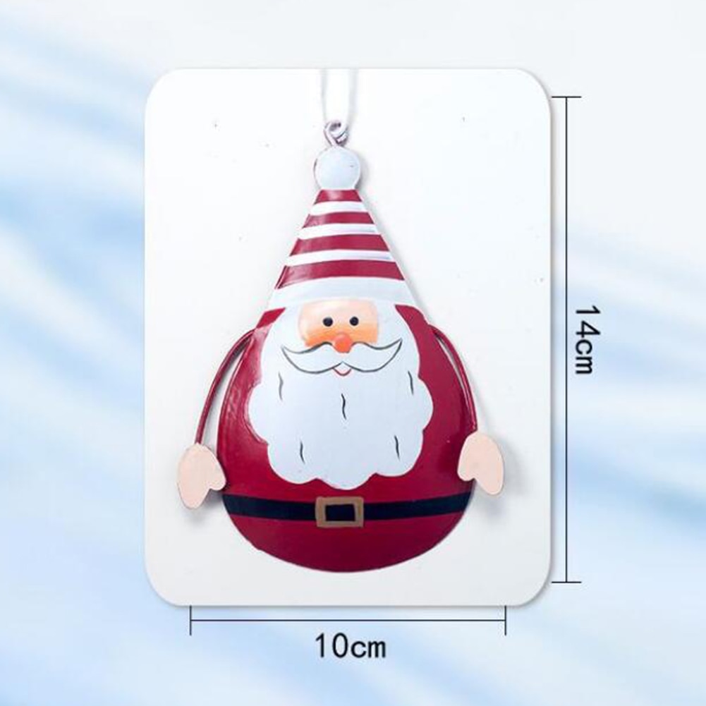 Mooie Geschilderd Ijzeren Sneeuwpop Elanden Kerstman Opknoping Hanger Xmas Kerstboom Toppers Ornamenten Home Decoratie