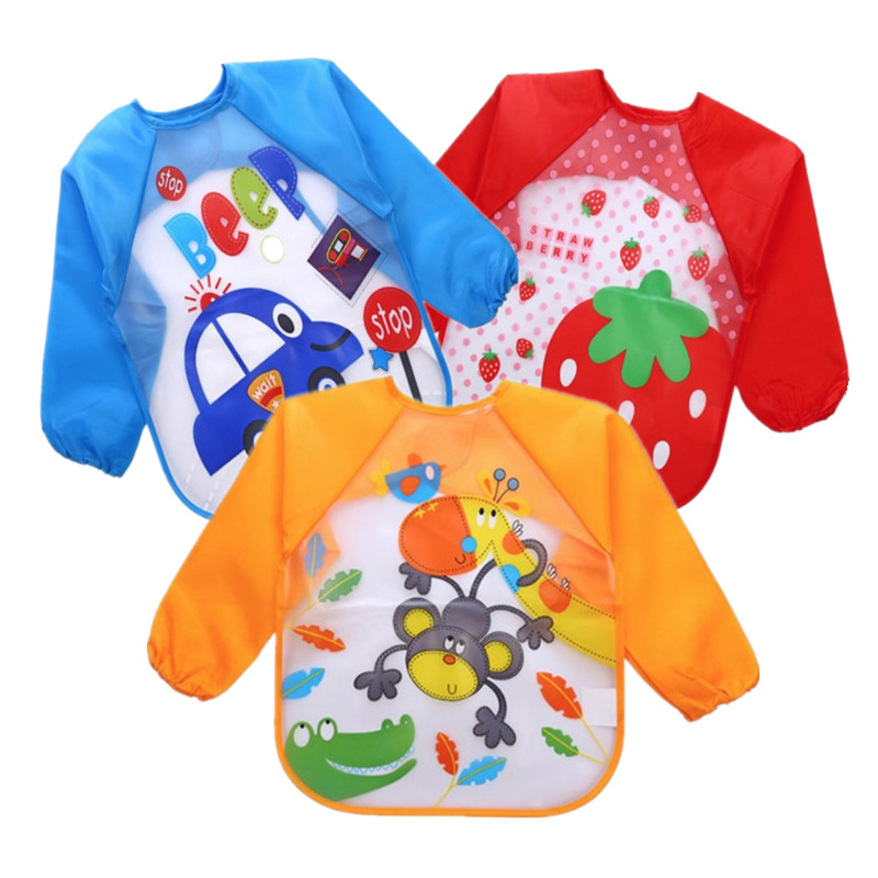 Cartoon Baby Lätzchen Wasserdicht Langarm Schürze Kinder Fütterung Kittel Lätzchen Spuck Kleidung Weiche Essen Kleinkind Baberos Bavoir Kleidung