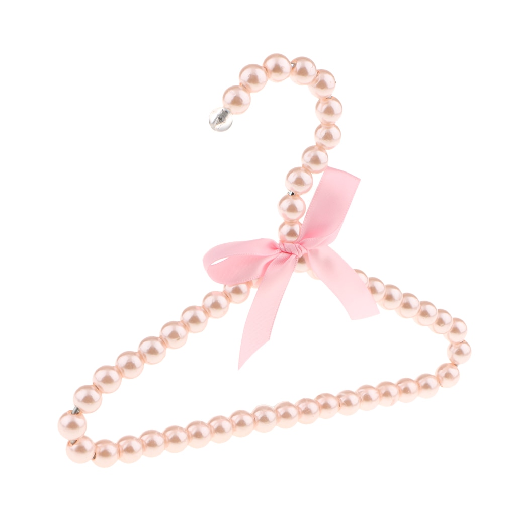 Cintres en perles roses, cintres élégants en métal pour vêtements d&#39;enfants, de bébés et de filles