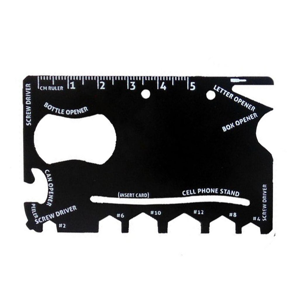 Cartera de tarjeta sable Ninja de alta dureza de acero inoxidable, para acampar al aire libre, supervivencia de emergencia, Herramienta de combinación multifunción: black