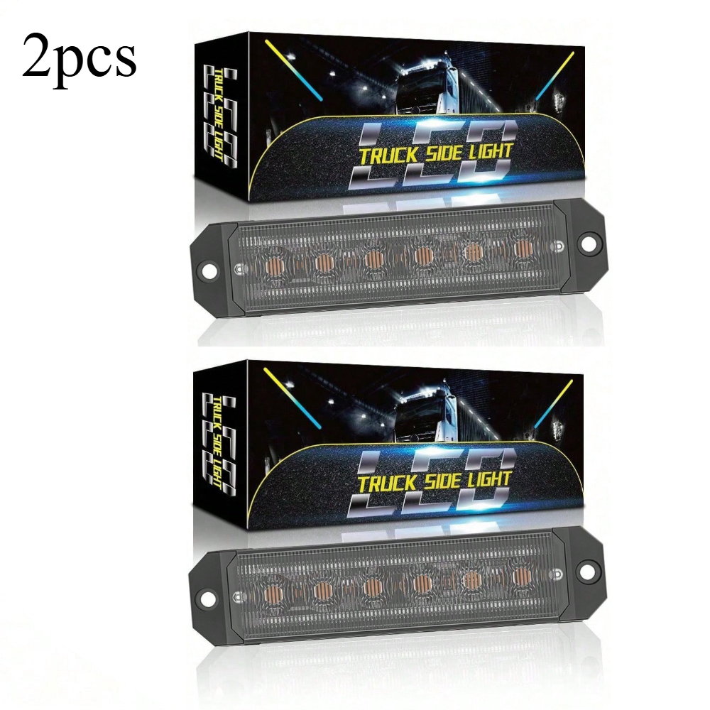 Gult lys lastebil led strobe varsellys grille blitslampe gult trafikklys rundt supersterke bil sidelys: Himmelblå