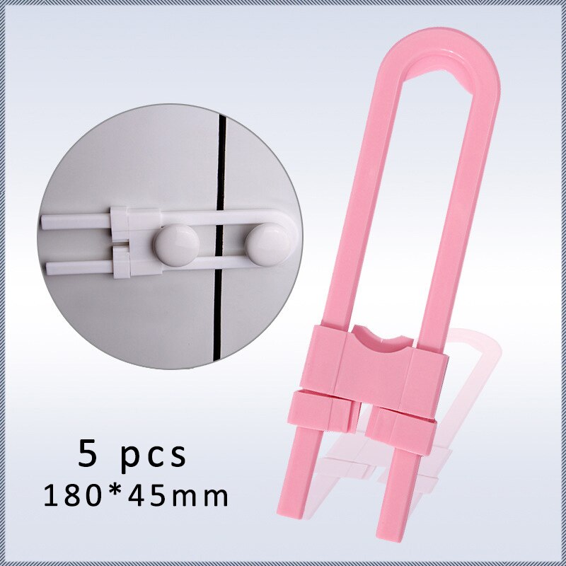 5 Stks/pak Mutifunctional U-Vormige Baby Veiligheidssloten Baby Kastdeur Lade Sloten Abs Plastic Zuigeling Kast Lock