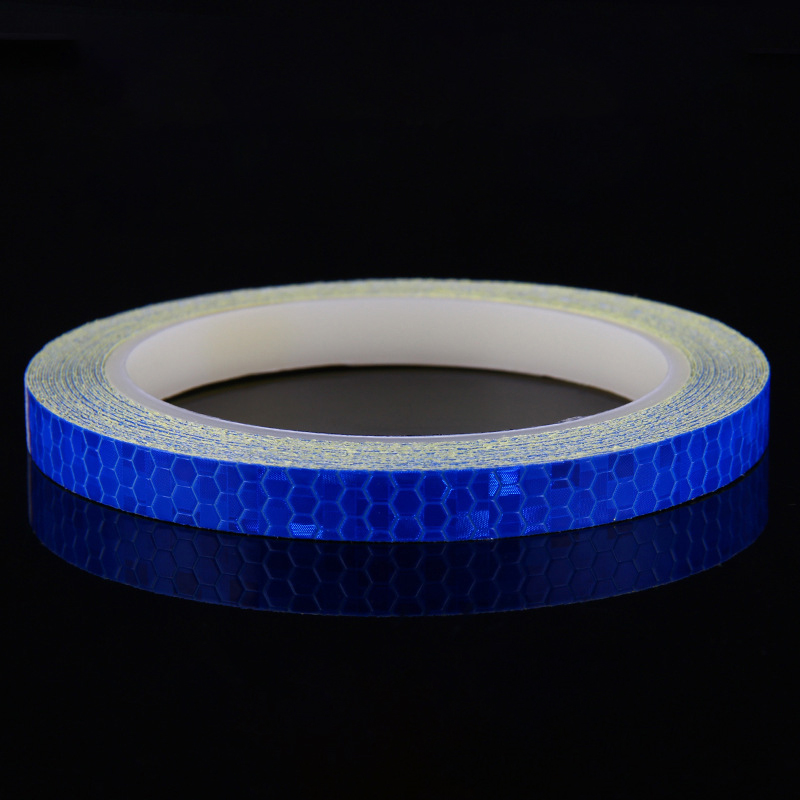1cmx8m Bike Reflective Stickers Fluorescent MTB Bicycle Wheels Tapes Safety Warning Sticker Decoration Cycling Accessories: Blue