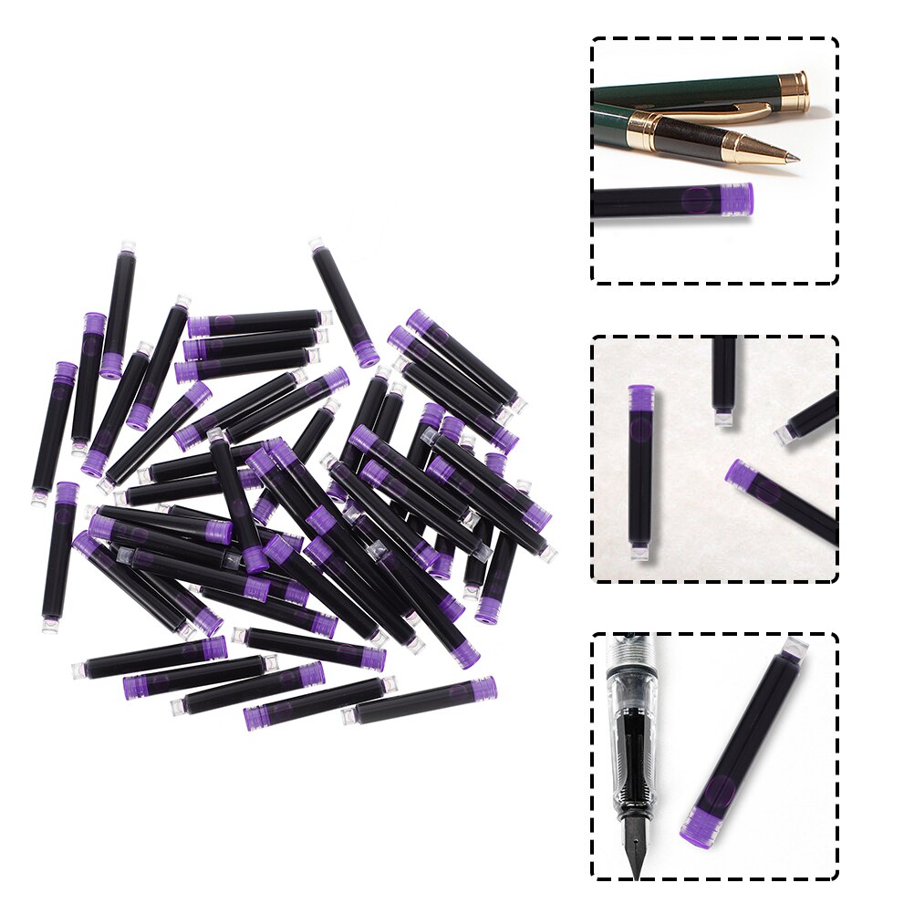 100Pcs Erasable Ink Cartridges Refills Durable Fountain Drawing Pen Ink Cartridges