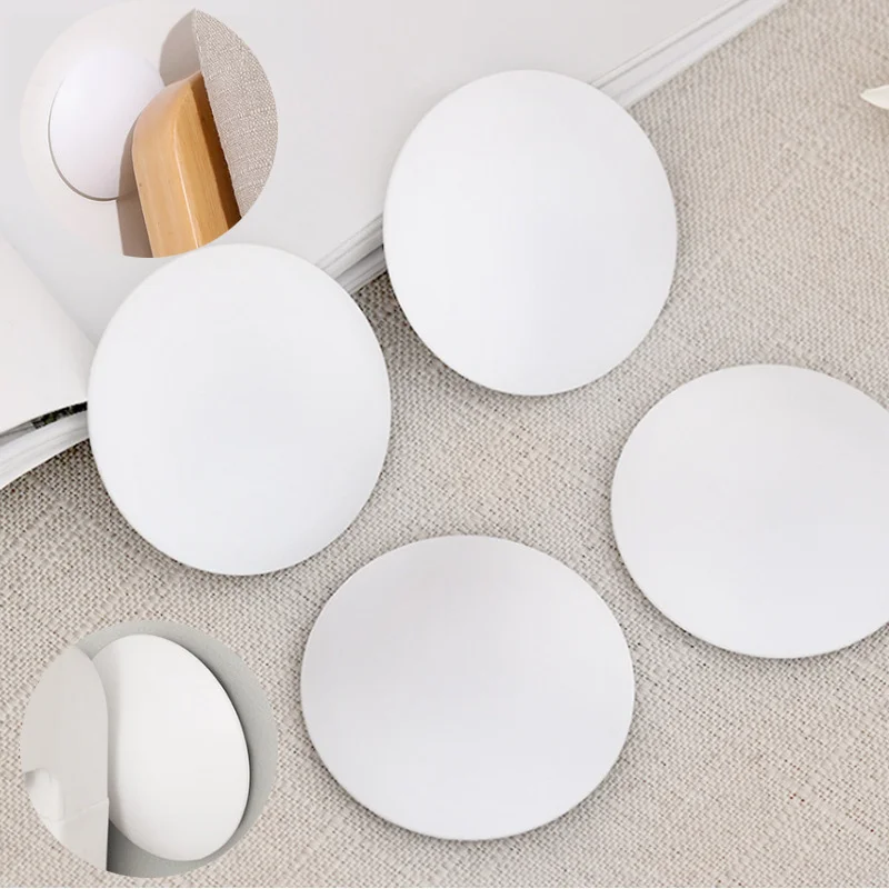 6/1pc Self Adhesive door stopper sticker invisible round Silicone Pad Door Handle Bumper Wall Shield Cushion Furniture Protector