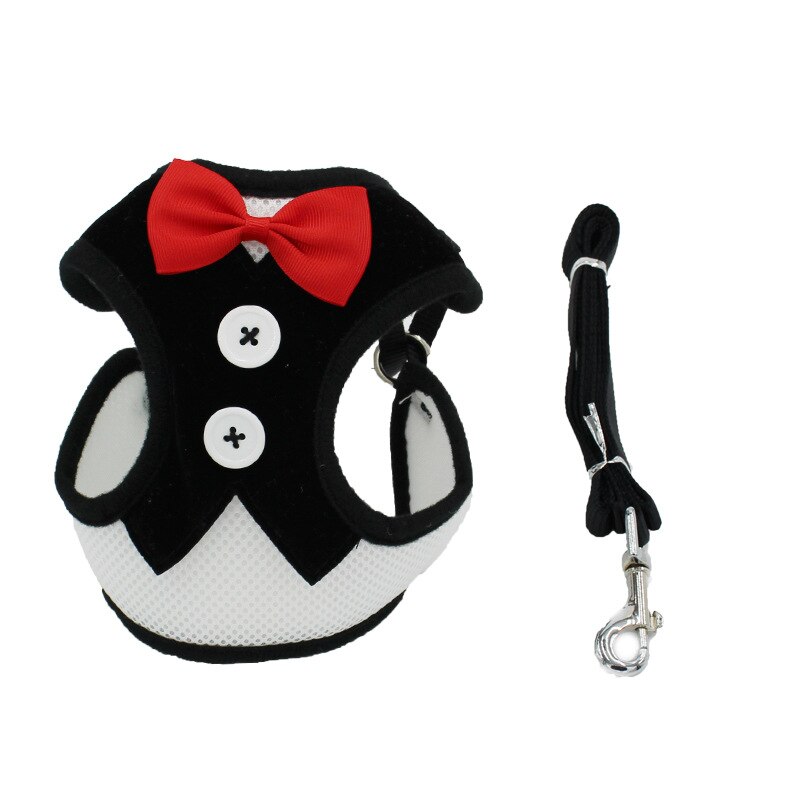 NOVEDAD DE VERANO correas de perro Sets de arneses de lona transpirables con corbata Gato al aire libre vestido para andar ropa para de mascotas del producto