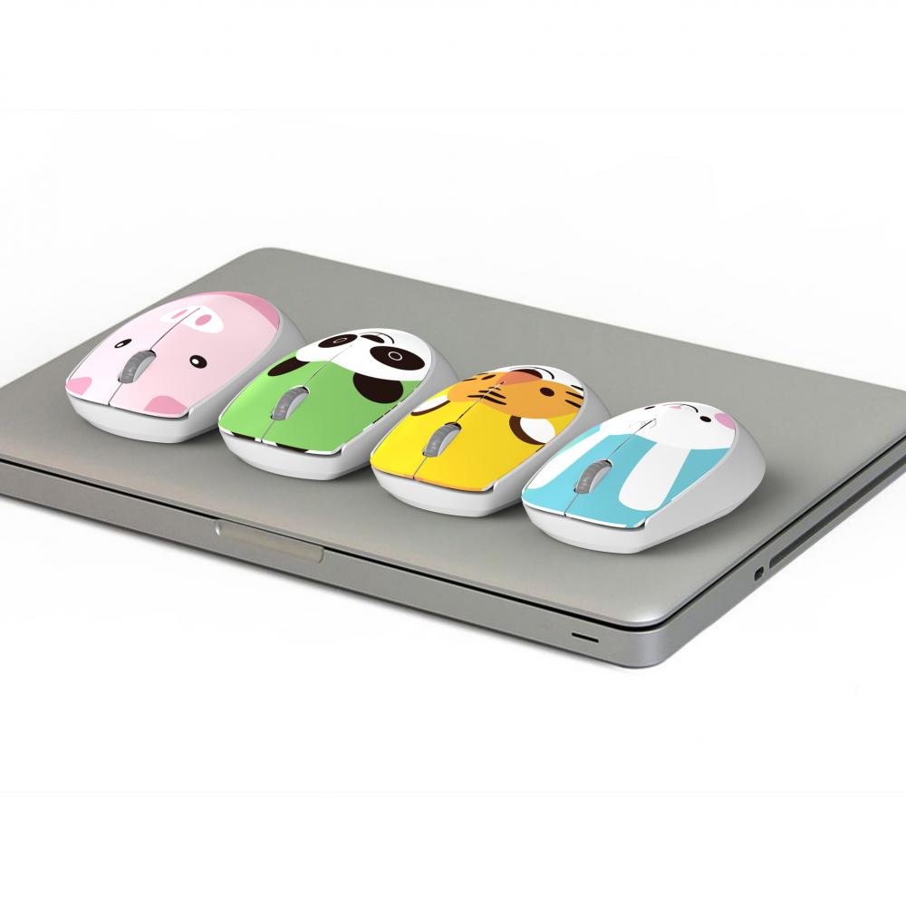 Ratón inalámbrico con de dibujos animados para niños, Mouse óptico 3D ergonómico de 2,4G con de hámster, ideal para ordenador de oficina y portátil