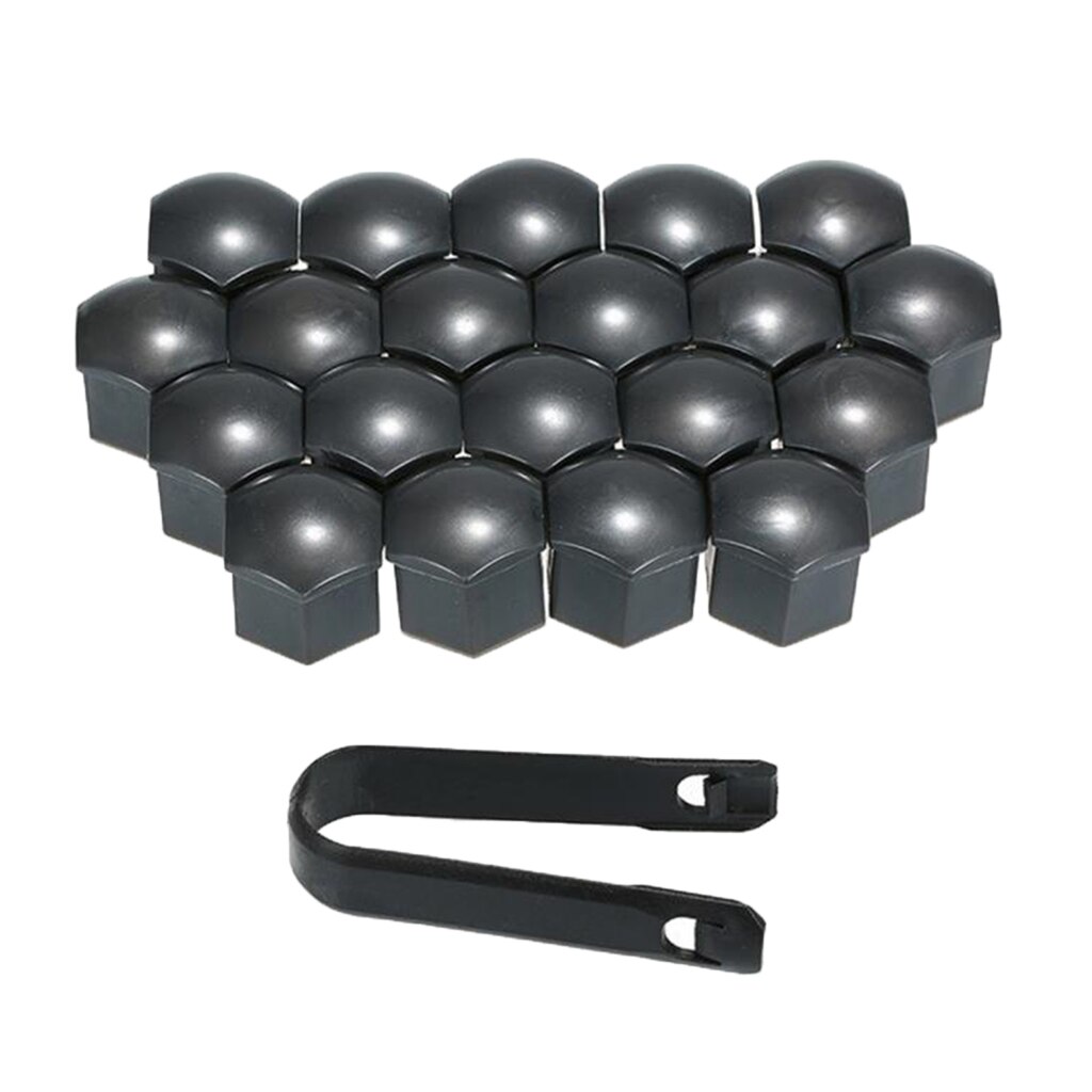 20x Car Wheel Nut Cover Bolt Center Caps 0.74inch Tire Nut Lug Black Clip: others