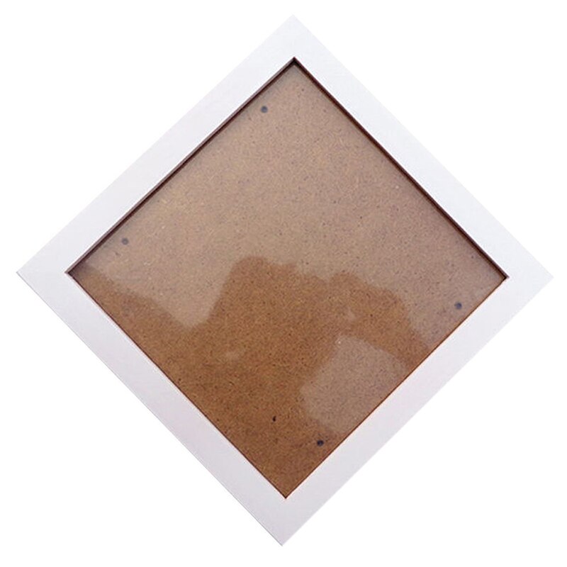 Cadre Photo carré en bois de pin épais cadre Photo mural (blanc, 6 pouces)