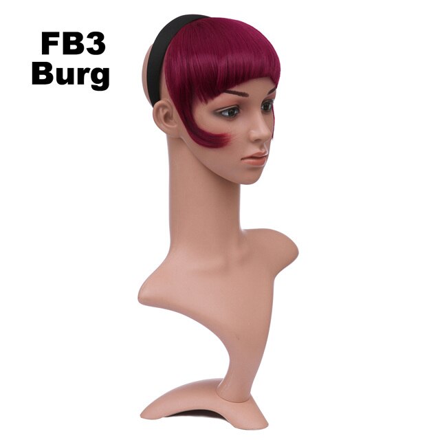 Girlshow – frange synthétique frange courte avec tresses, bandeau, frange émoussée FB3, 6 pouces, 16 couleurs disponibles, 50g, 1 pièce: FB3 Color Burg