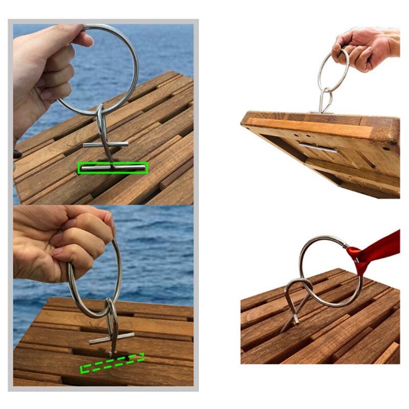 Portable Dock Cleat 316 Stainless Steel with O-Ring for Fenders, Bumpers, Mooring Line Marine Grade
