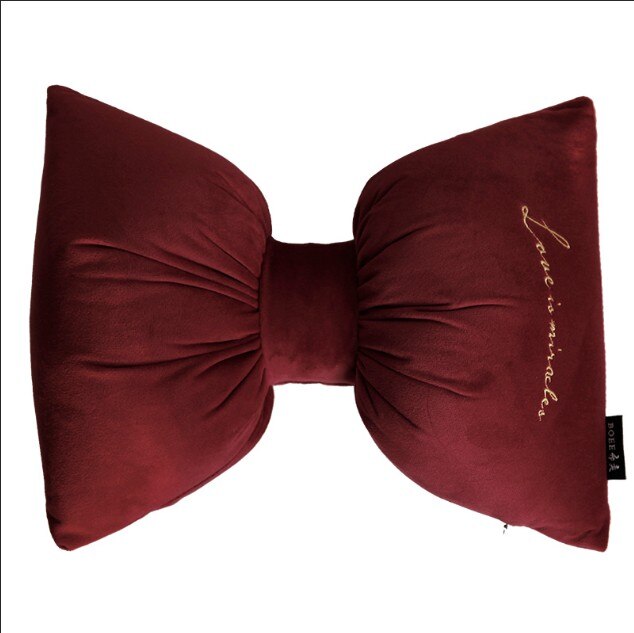 Pretty Solid Boog Kussen Met Vulling/Auto Neck Kussens Home Decor Boog Knoop Rozet Home Decoratieve Kussen Binnen Innerlijke 1 Stuk: 2