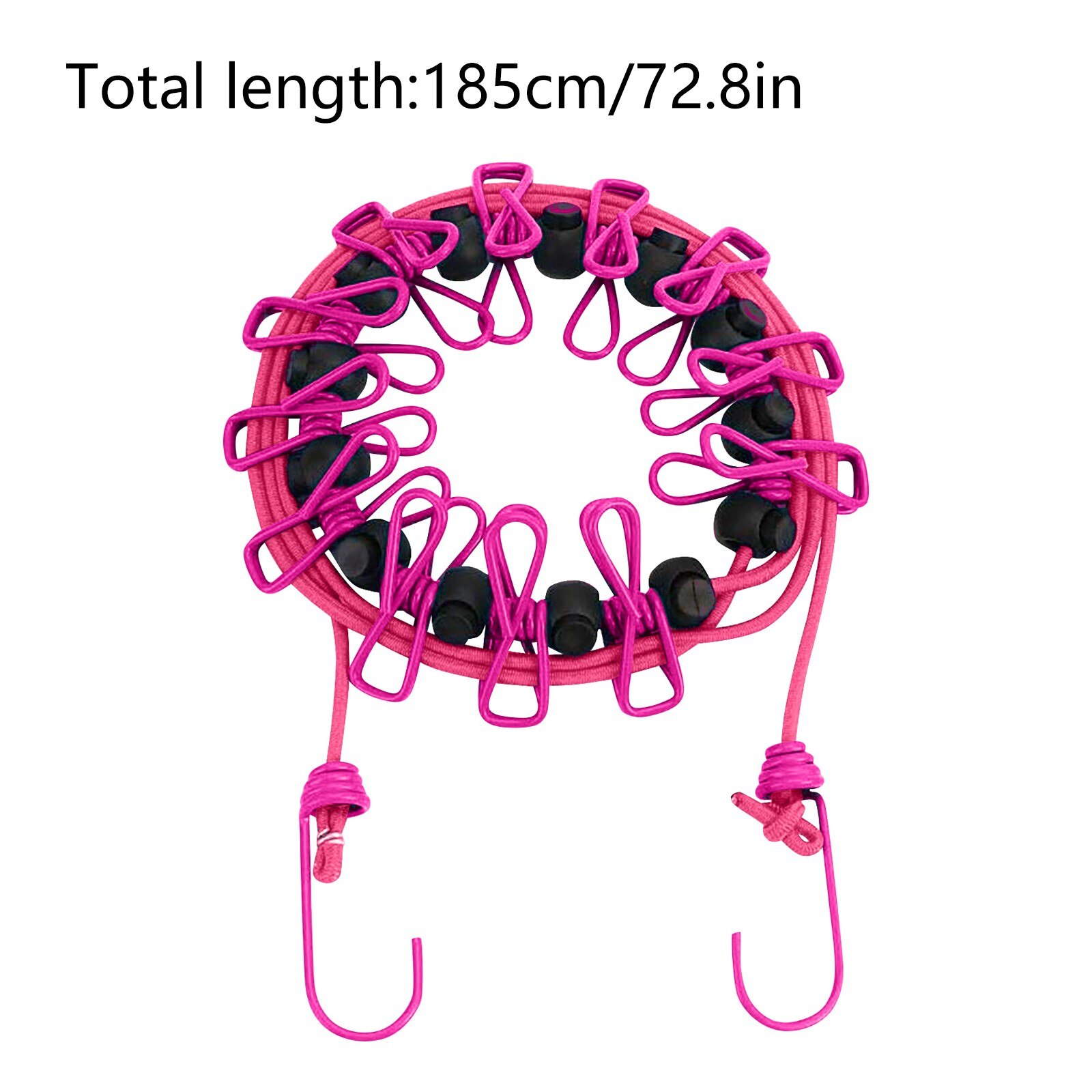 Portable Travel Clothesline Multifunction Drying Rack Clothes Line With 12 Clips Cloth Hangers Steel Clothes Line Pegs Clothesli: D