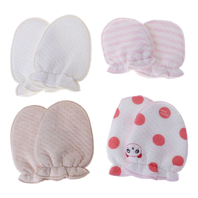 1 Pair Baby Gloves Anti Scratch Face Protection Soft Blend Cotton Warm Winter Autumn Anti Grab Cartoon Cute Newborn Care Mittens