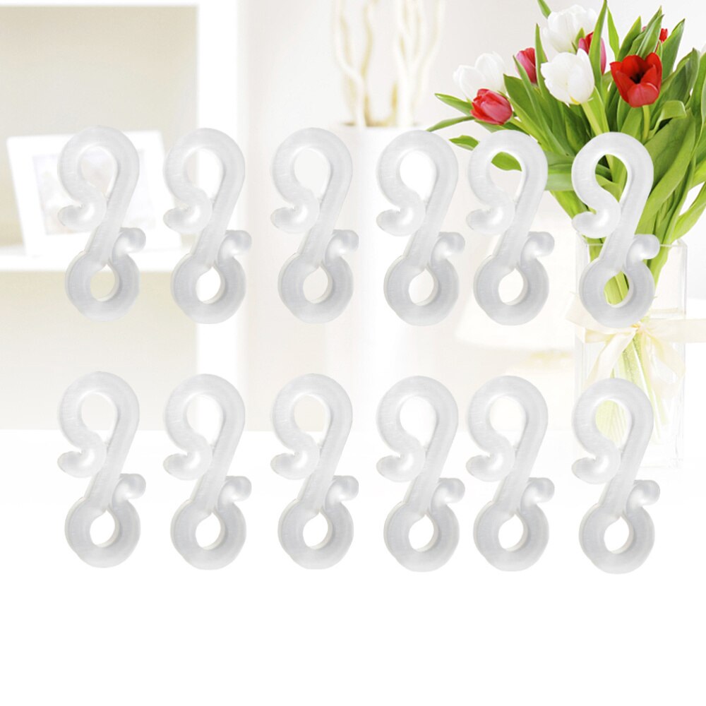48 Stuks S Plastic Kerst Hange Witte Decoratieve Outdoor Gutter Haken Clips Voor Fee Touw String