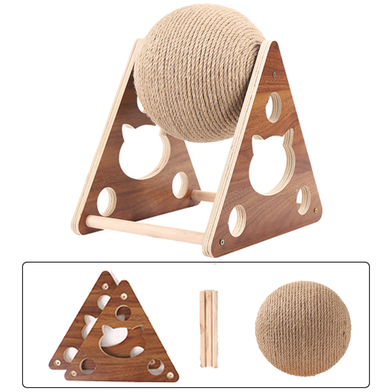 Cat Scratching Ball Toy Kitten Sisal Rope Ball Board Grinding Paws Toys Cats Scratcher Wear-resistant Pet Furniture supplies: B-Triangle / L