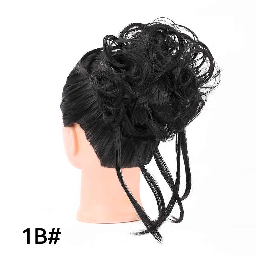 Messy Synthetic Hair Bun Scrunchy Donut Wavy Updo Elastic Scrunchie Hair Pieces Bridal Hairpiece Easy Bun Updos For Women Kids: #35