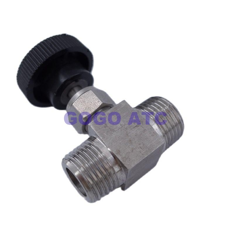 Free ship Adjustable Needle valve 1/8" 1/4" 3/8" 1/2" male thread stainless steel 304 Flow Control crane Straight needle valve