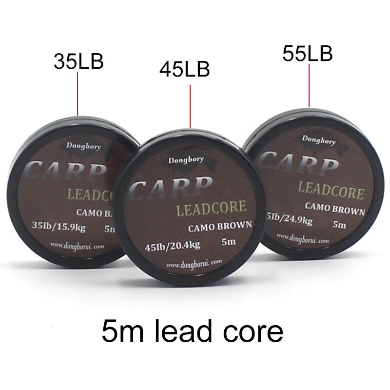 5m chumbo núcleo carpa linha de pesca 12 trançado gancho ligação líder camo brown fio rápido afundando suprimentos da carpa equipamento de pesca linha