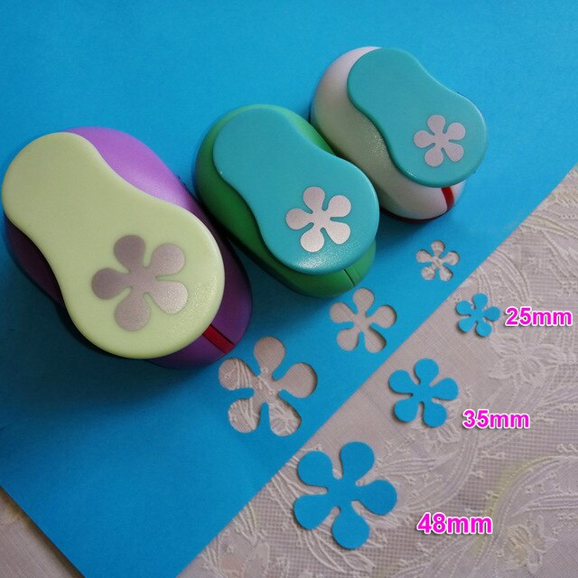 3PCS(5cm,3.8cm,2.5cm) Round shape craft punch set children manual DIY hole punches cortador de papel de scrapbook Circle punch: Five Flower