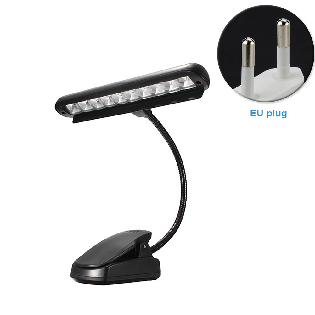 Flexibele 9 LEDs Clip-On Orchestra Music Stand Piano Muziek score Lamp Licht met Adapter 3 x AA batterijen NIET Inbegrepen